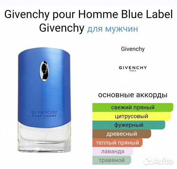 Givenchy pour Homme Blue Label 100ml