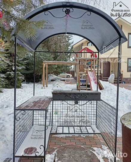 Мангал с печью под казан