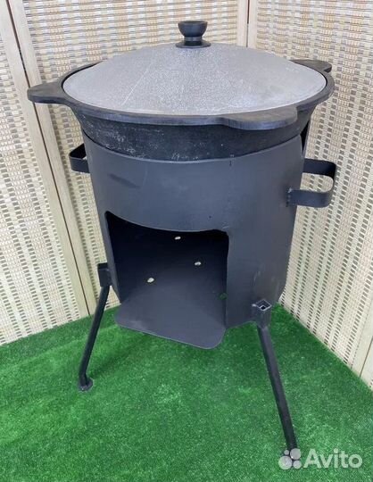 Казан чугунный 12 литров с печкой