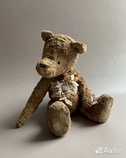 Тедди медведь плюшевый в винтажном стиле