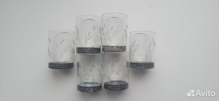 Стопки хрустальные СССР мельхиор