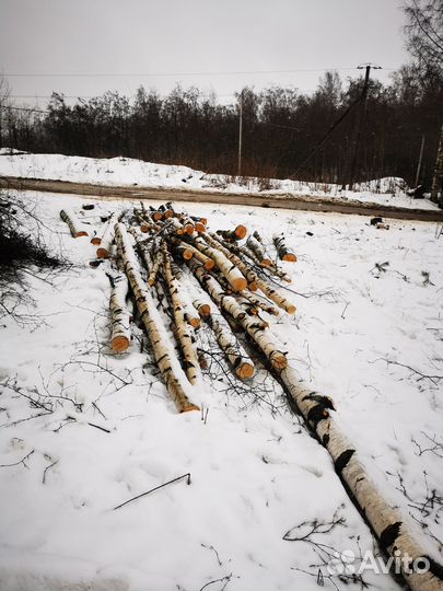 Бревна кругляк береза ольха на дрова