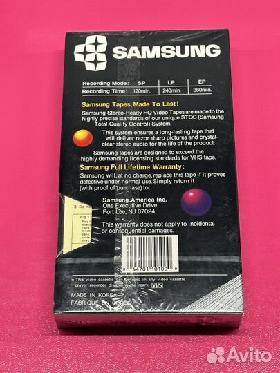 Видеокассета Samsung T-120 VHS запечатана