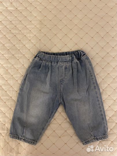 Джинсы широкие zara 86 12-18 месяцев