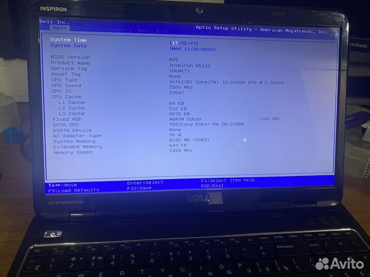 Ноутбук dell Inspiron N5110