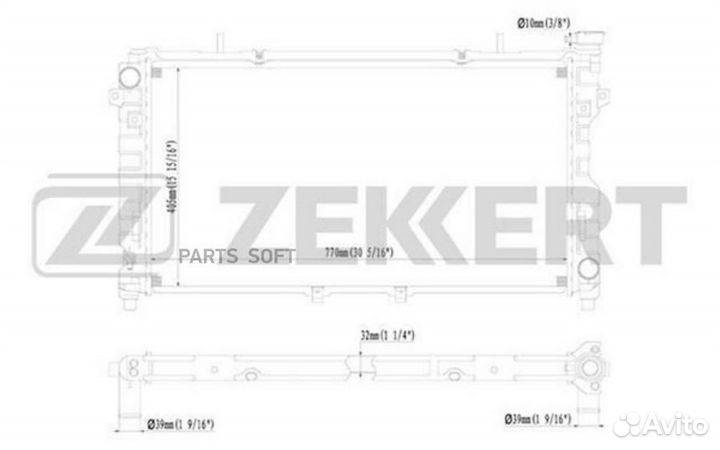Радиатор охлаждения Додж Караван IV 05