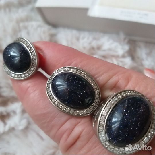 Серебрянный родированный комплект