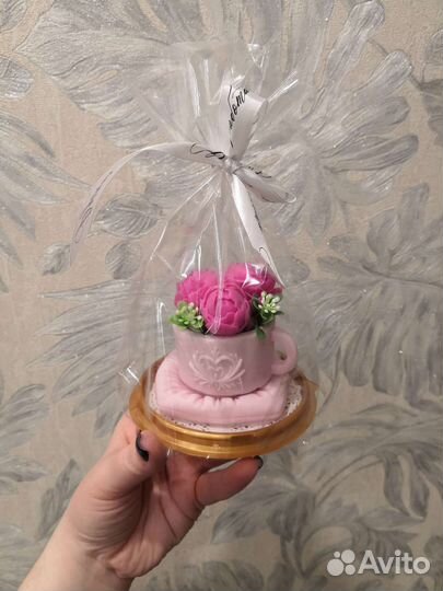 Мыло ручной работы Чашка с пионами