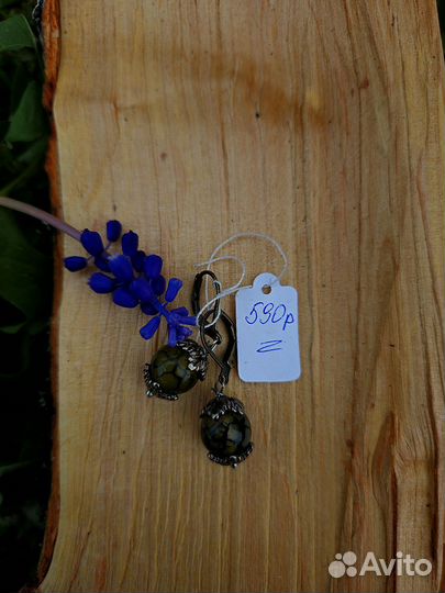 Сережки ручной работы из натуральных камней