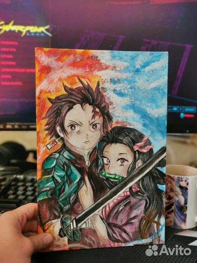 Рисую картины в стиле аниме