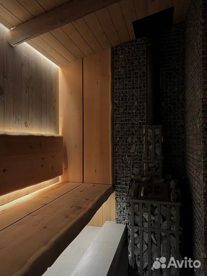 Баня на дровах в скандинавском стиле