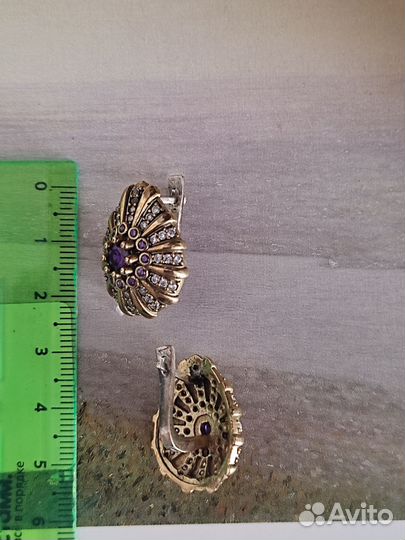 Серебряные серьги винтаж