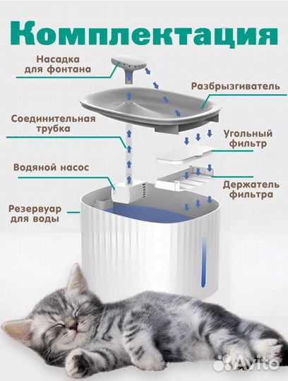 Фонтан поилка для кошек и собак