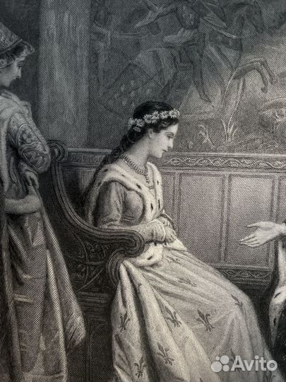 Ухаживание Генриха V. Офорт, резцовая гравюра