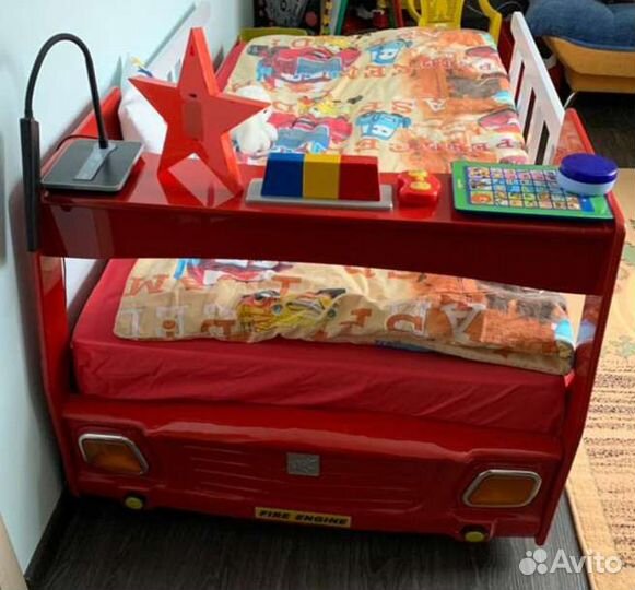 Детская кровать пожарная машина