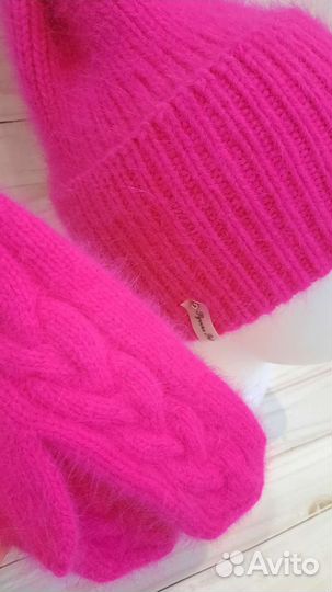 Шапка из пуха норки вязаная