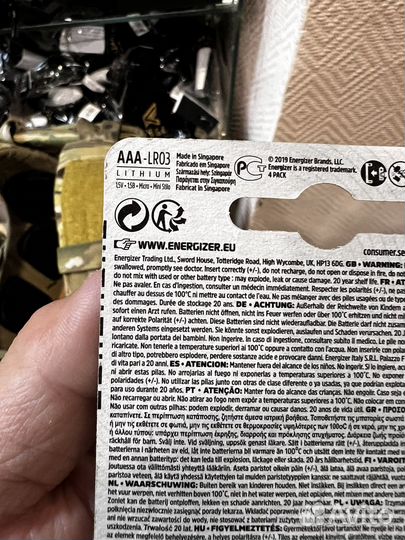 Батарейка литиевая energizer 4шт аа или ааа