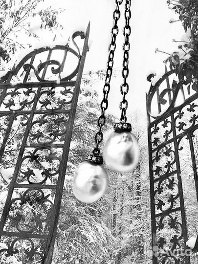 Серьги с морским жемчугом: 