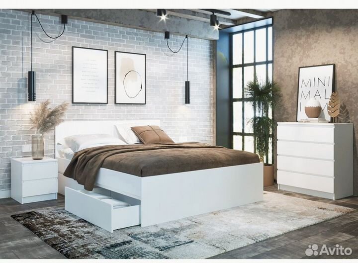 Кровать двухспальная 160 200 с ящиками