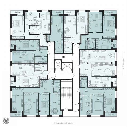3-к. квартира, 77,1 м², 15/25 эт.