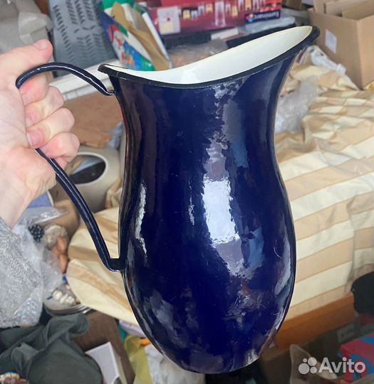 Кувшин старинный эмалированный и другое