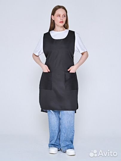 Фартук рабочий женский черный и серый