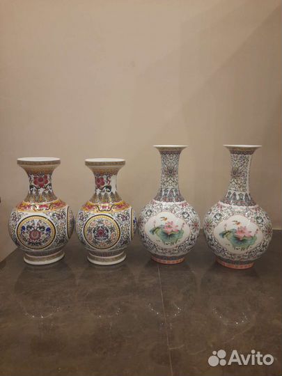 Вазы парные фарфор Китай 27 и 30см