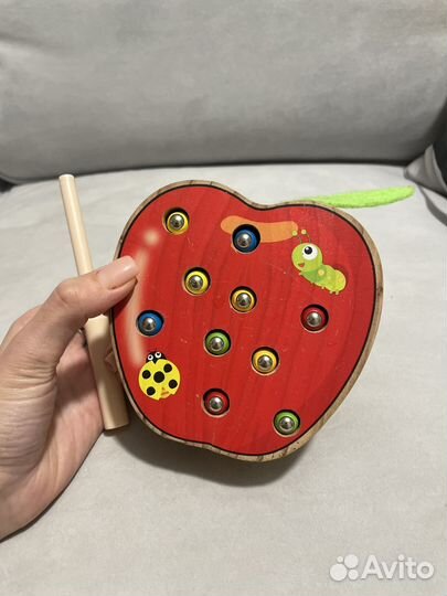 Деревянный сортер яблоко, магнитная рыбалка