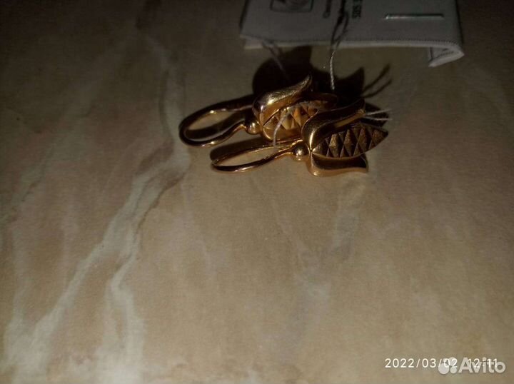 Золотые серьги СССР 583 проба