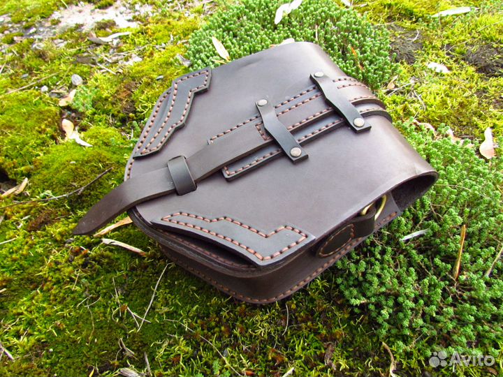 Сумка поясная кожаная