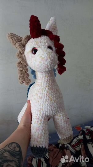 Плюшевый единорог ручной работы