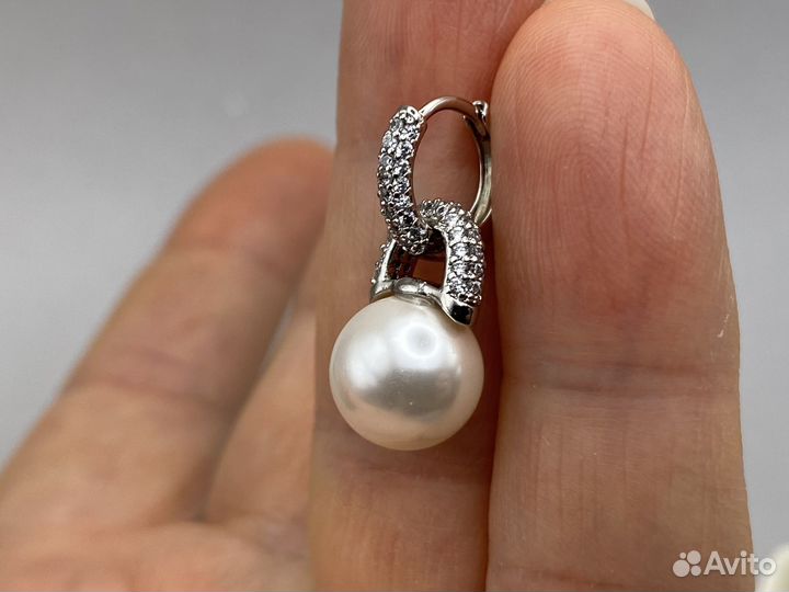 Серьги с жемчугом(иск) потрясающие