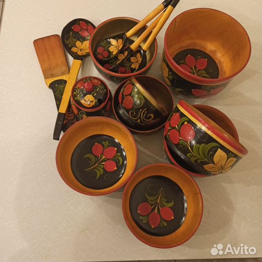 Набор посуды хохлома