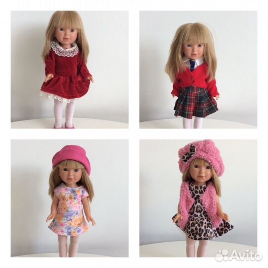 Кукла с 4 комплектами одежды, Vestida de Azul