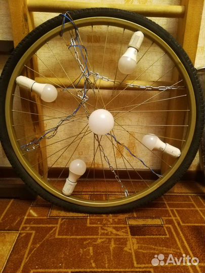 Люстра, Лофт, Колесо от велика