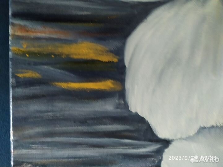 Картина маслом на холсте цветы ручная работа