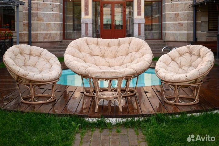 Террасный комплект Mamasan + Papasan + Стол Бамбук