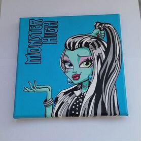 Картина раскраска с контурами на картоне KITE 28*38см Monster High с бархатом MH14-156K