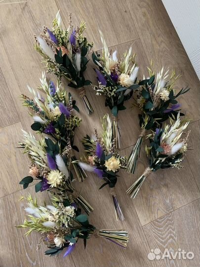 Мини-букеты из сухоцветов