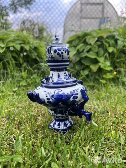 Самовар Гжель мини