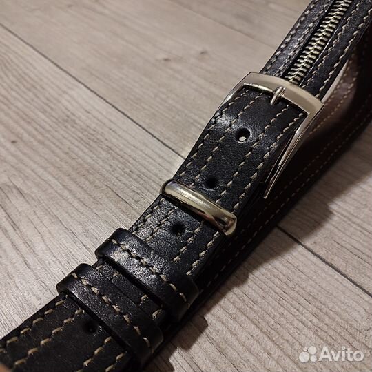 Кожаный ремень. С молнией.Ручная работа