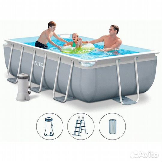 Каркасный бассейн прямоугольный 300х175х80 см