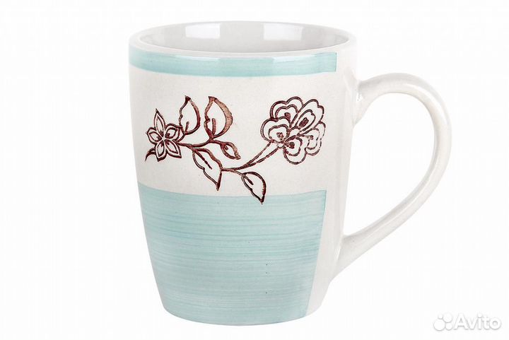 Кружка 360мл голубой ситец2 Фарфор/RX008/кр