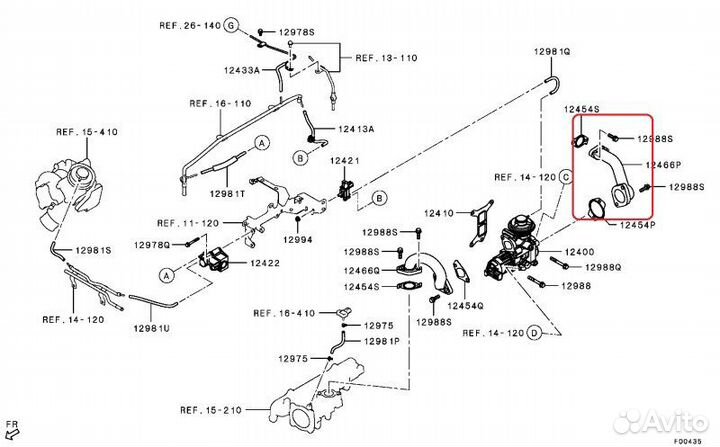 Трубка EGR Mitsubishi Pajero Sport 3 Ks 4N15 2020