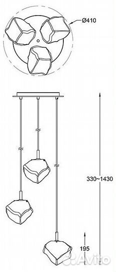 Подвесной светильник Zumaline Rock P0488-03D-B5HF