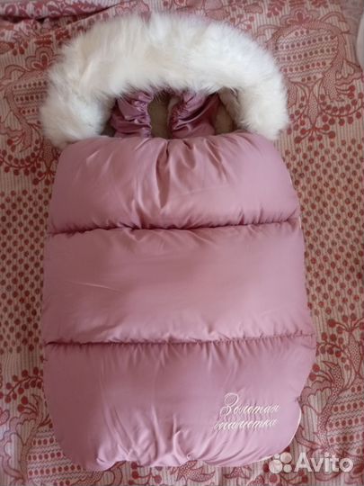 Зимний конверт на выписку и в коляску 62 р-р