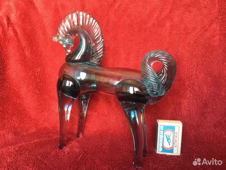 Лошадка. Цветное купоросное стекло. СССР