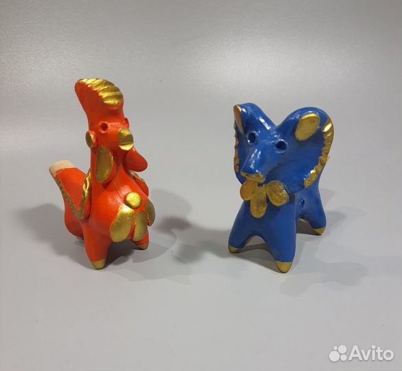 Глиняная игрушка абашевская ручная роспись