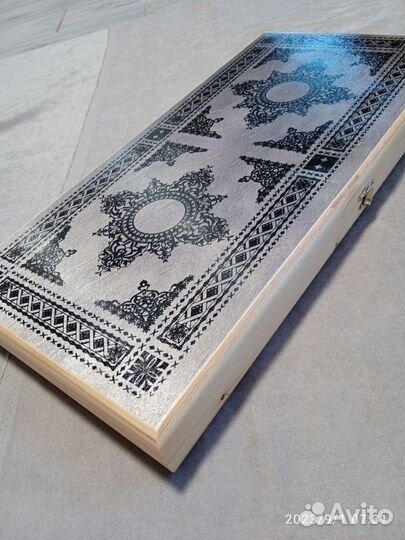 Нарды средние Серые, чёрный узор