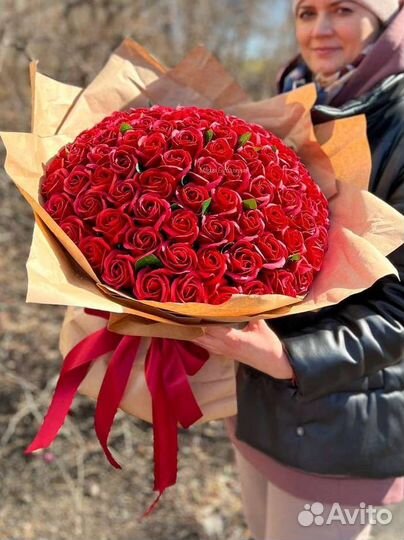 Букет из 101 розы, цветы с доставкой